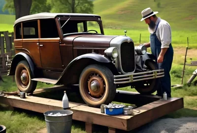 Amish-oil-Change-Traditional-Vehicle-Car/